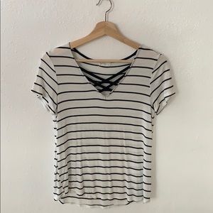 white and black stripped T-Shirt